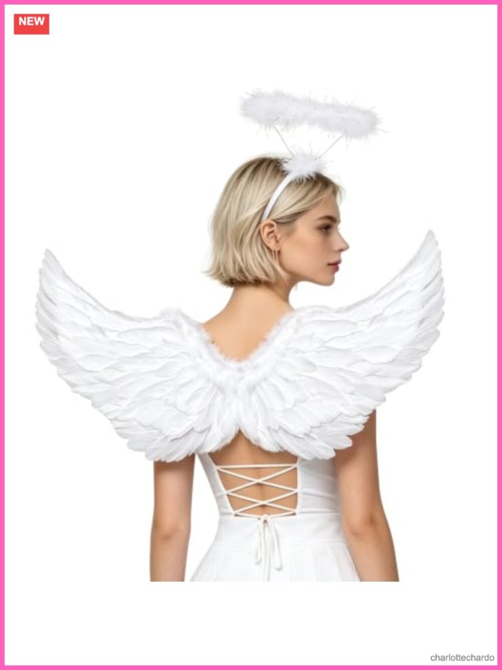 Angel Wings & Halo Set Feather Costume Accessory Adult